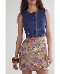 Nasty Gal Women's Hand Embellished Sequin Mini Skirt