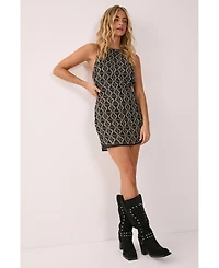 Nasty Gal Women's Hand Embellished Beaded Mini Dress