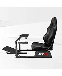 Gtr Simulator Gta Model Black Frame Adjustable Racing Seat Cockpit |Foldable Entry-Level Sim Rig with Steel & Mounts