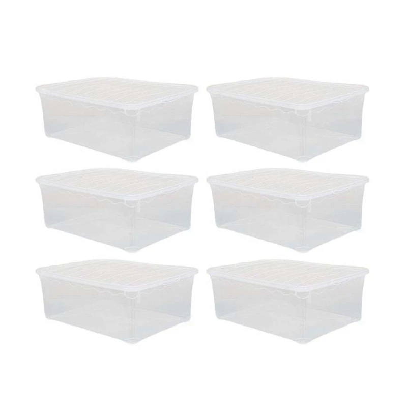 Basicwise Plastic Storage Container, Shoe box
