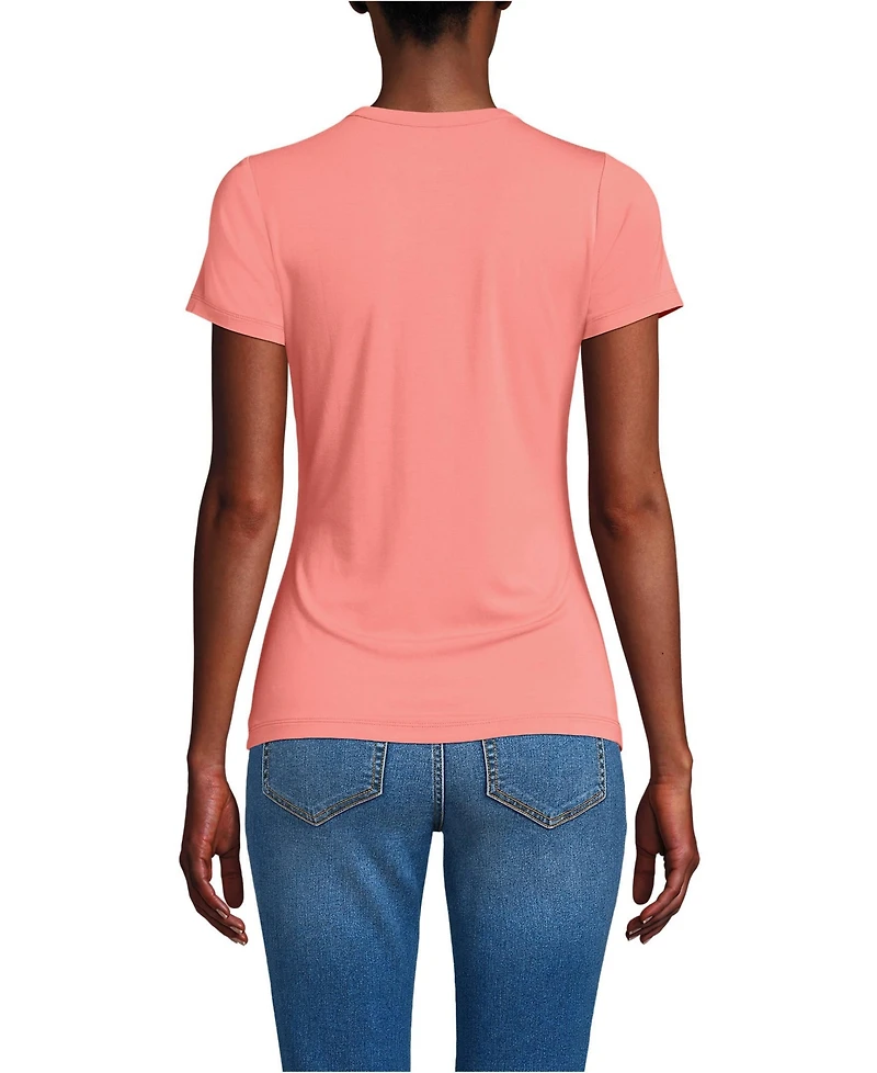 Lands' End Women's Petite Short Sleeve Cooling Crew Neck T-Shirt