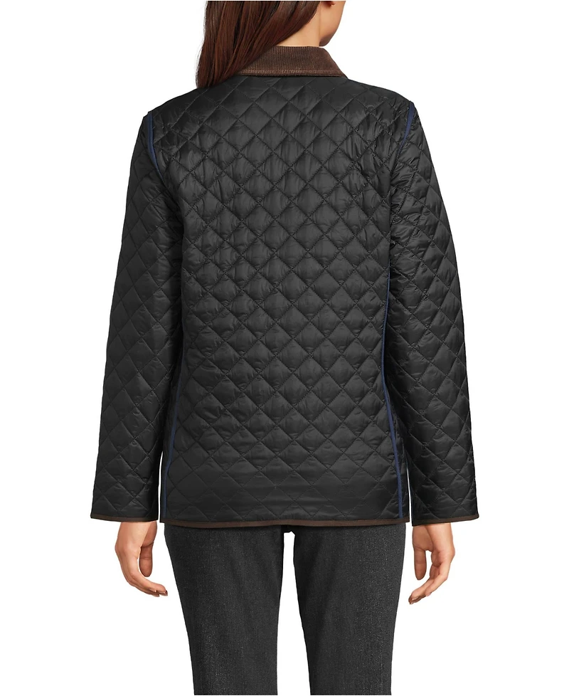 Lands' End Women's Print Reversible Barn Quilted Insulated Jacket