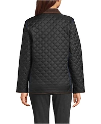 Lands' End Women's Print Reversible Barn Quilted Insulated Jacket