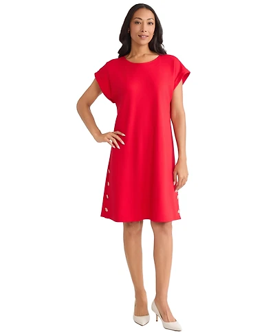 Jones New York Women's Side Button Swing Dress