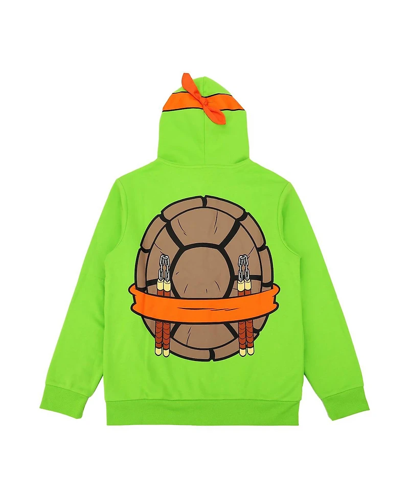 Teenage Mutant Ninja Turtles Michelangelo Long Sleeve Men's Green Cosplay Hoodie-xl