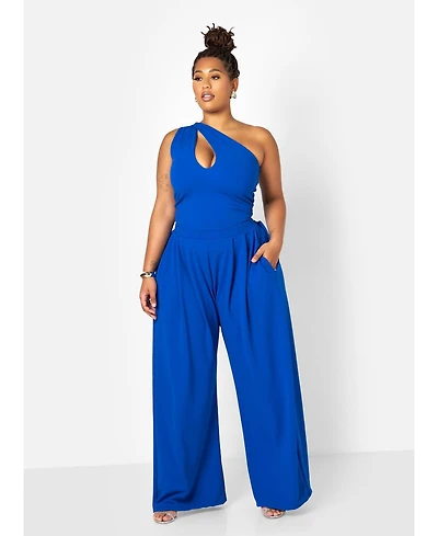 Rebdolls Plus Wide Pleated Leg Pants w. Pockets