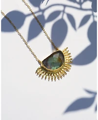 Ottoman Hands Sunrise Labradorite Pendant Necklace