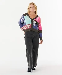 Rip Curl Women's Keepsakes Jacquard Long Sleeve Cardigan Sweater