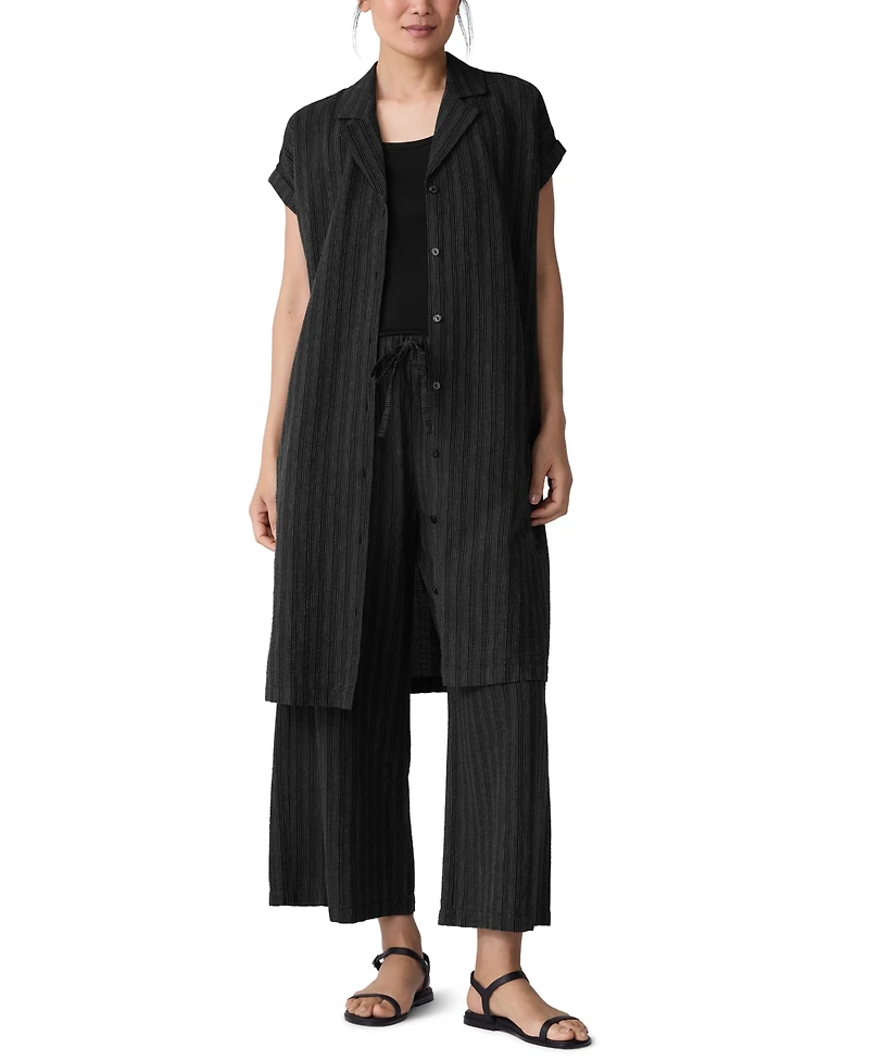 Eileen Fisher Women's Striped Notched-Collar Shirtdress