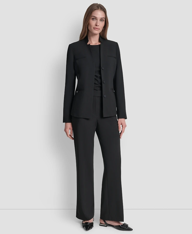 Dkny Women's Mandarin Collar Open Front Blazer