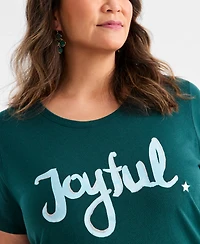 Style & Co Plus Joyful Graphic T-Shirt, Macy's Exclusive