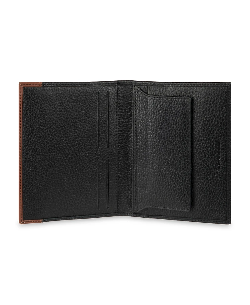 Cole Haan Men's Rfid Two-Tone Pebbled Magnetic Passport Wallet