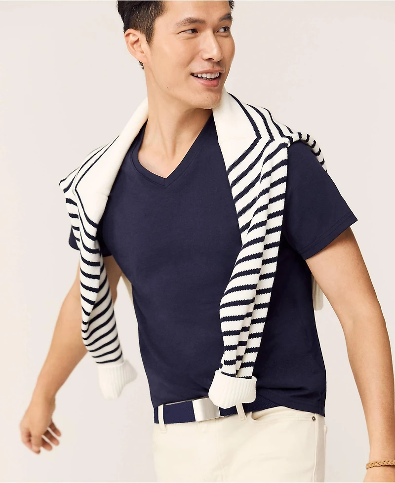 Lands' End Men's Short Sleeve Supima V-Neck Tee