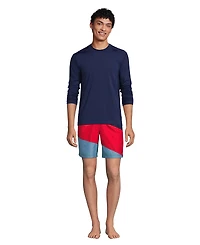 Lands' End Men's SunShade Upf 50 Long Sleeve Swim Tee Cooling Rash Guard