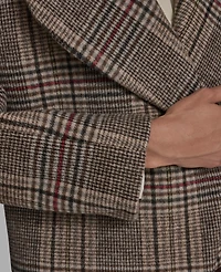 Bcbg Women's Plaid Crop Open Front Jacket
