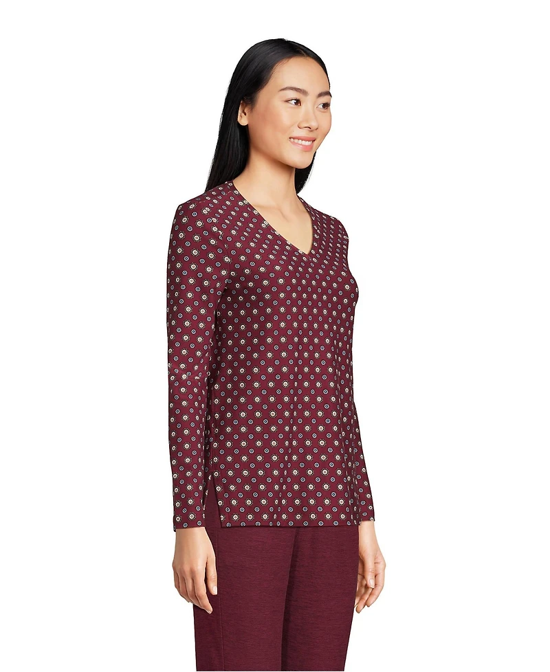 Lands' End Women's Long Sleeve Performance V-Neck Top