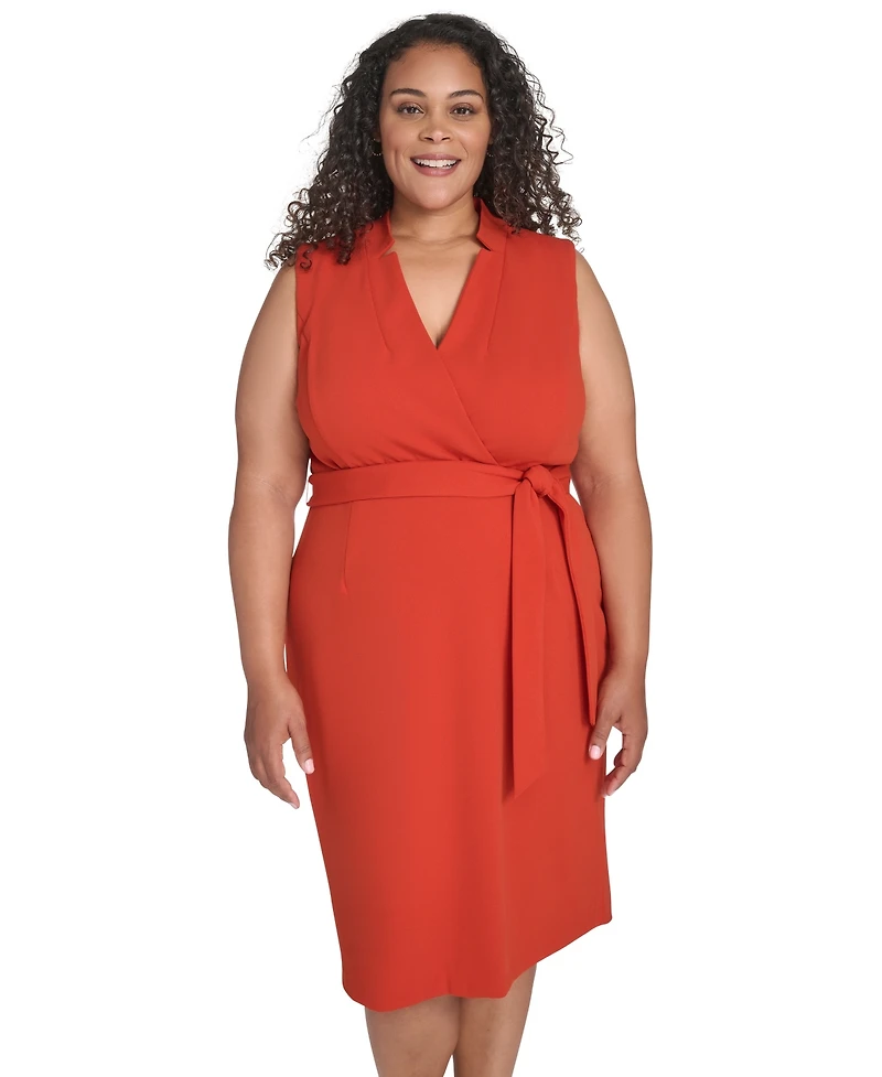 Calvin Klein Plus Belted Midi Dress