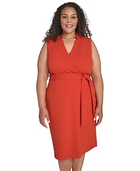 Calvin Klein Plus Belted Midi Dress