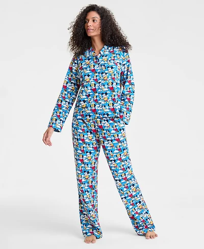 Disney | Macy's Women's Mickey Mouse & Minnie Flannel Pajamas Set, Exclusive