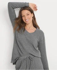 Lands' End Women's Cashtouch Faux Cashmere Cozy Long Sleeve Pajama Top