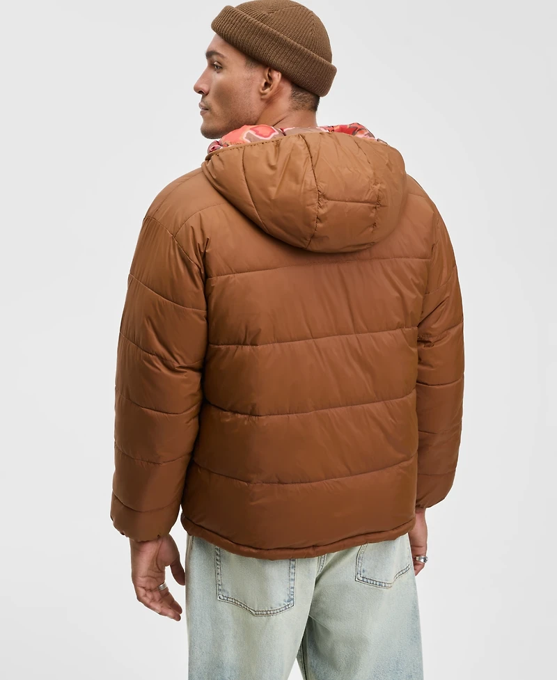 Mode of One Men's Reversible Hooded Puffer Jacket, Macy's Exclusive