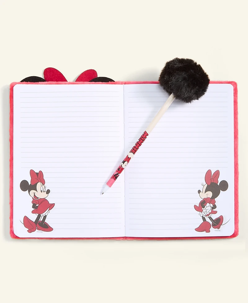 Disney | Macy's Minnie Mouse Plush Notebook & Pom Pom Pen Set, Macy's Exclusive