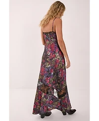 Nasty Gal Women's Satin Lace Maxi Slip Dress