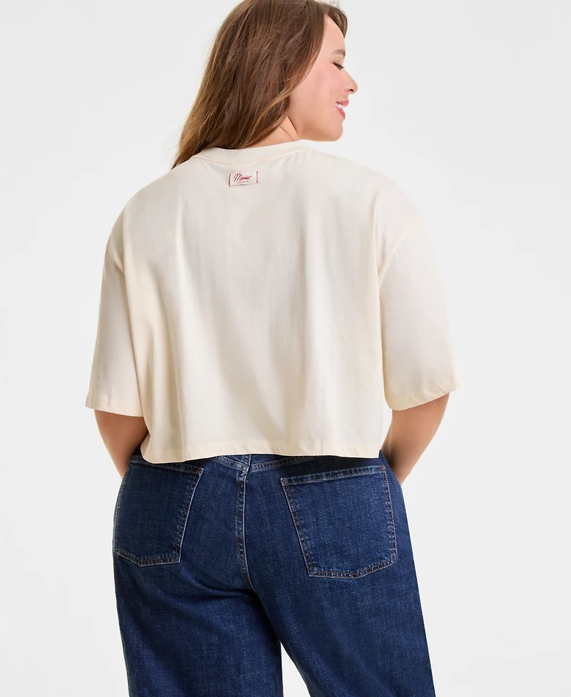 Disney | Macy's Plus Mickey Mouse & Minnie Cropped Short-Sleeve Tee, Exclusive