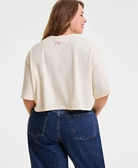Disney | Macy's Plus Mickey Mouse & Minnie Cropped Short-Sleeve Tee, Exclusive