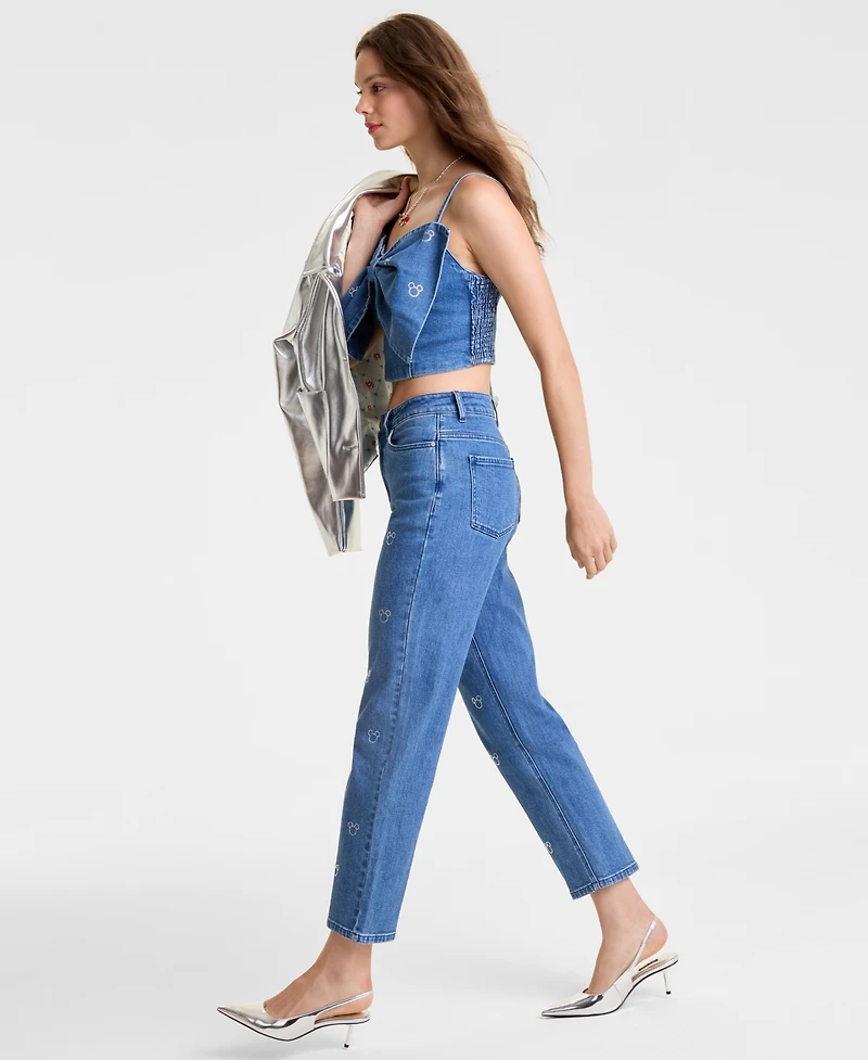 Disney | Macy's Women's Straight-Leg Jeans Embellished with Crystals by Swarovski, Exclusive