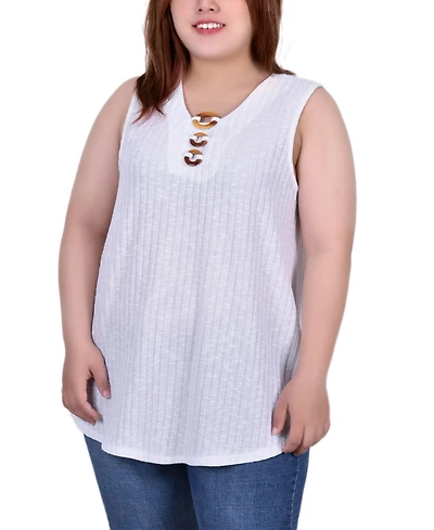 Ny Collection Plus Sleeveless Rib Top