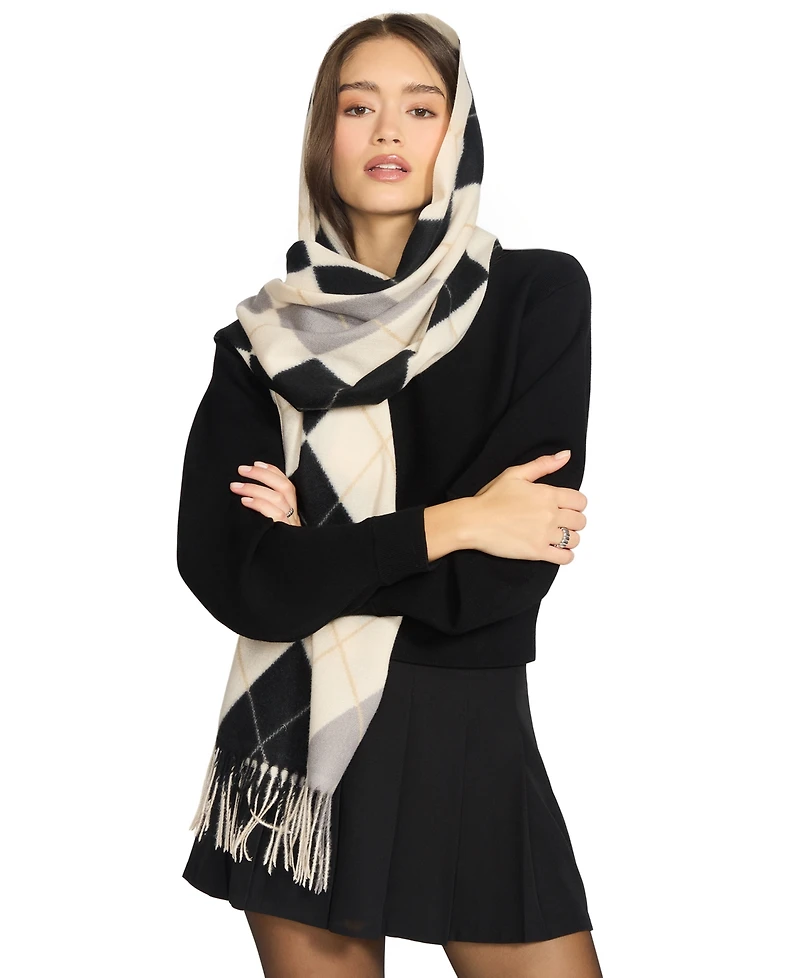 Steve Madden Women's Argyle Print Midweight Scarf