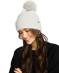 Steve Madden Women's Caught Brushed Fine Rib Knit Beanie