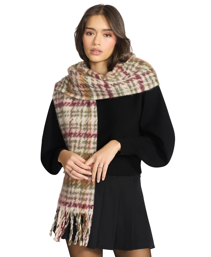 Steve Madden Women's Brushed Twill Tartan Lofty Scarf