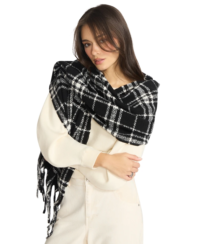Steve Madden Women's Soft Midweight Plaid Scarf