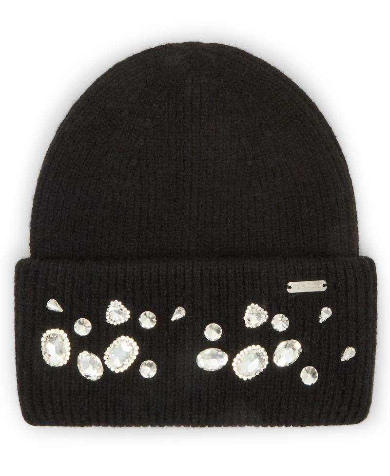 Steve Madden Women's Embellished Beanie and Knit Scarf Holiday Gift Set, 2-Piece