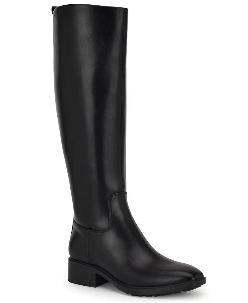 Nine West Women's Barile Wide Calf Tall Block Heel Boots