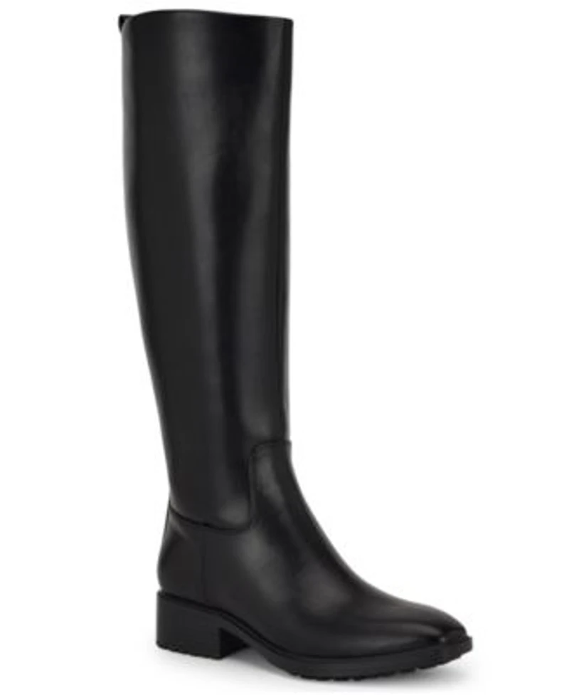 Nine West Womens Barile Tall Block Heel Boots Regular Wide Calf