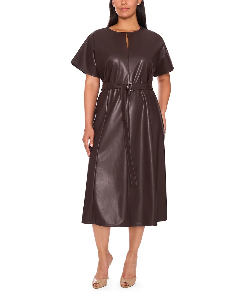 Msk Plus Dolman Sleeve Belted Midi Dress