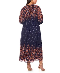 Msk Plus Placement Print V-Neck Maxi Dress