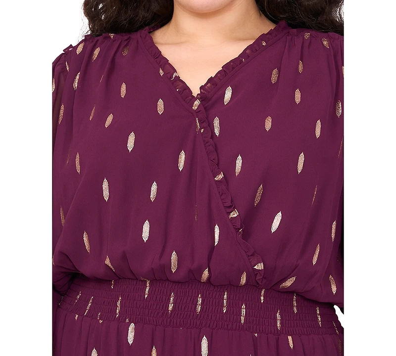 Msk Plus Clip Chiffon Tiered Maxi Dress