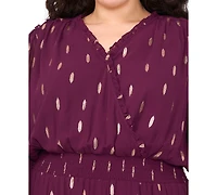 Msk Plus Clip Chiffon Tiered Maxi Dress