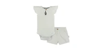 Gerber Childrenswear Baby Girls Flutter Sleeve Bodysuit and Shorts Set