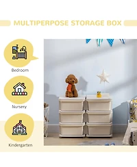 Qaba 29.5" 3 Tier Kids Storage Unit Dresser Tower
