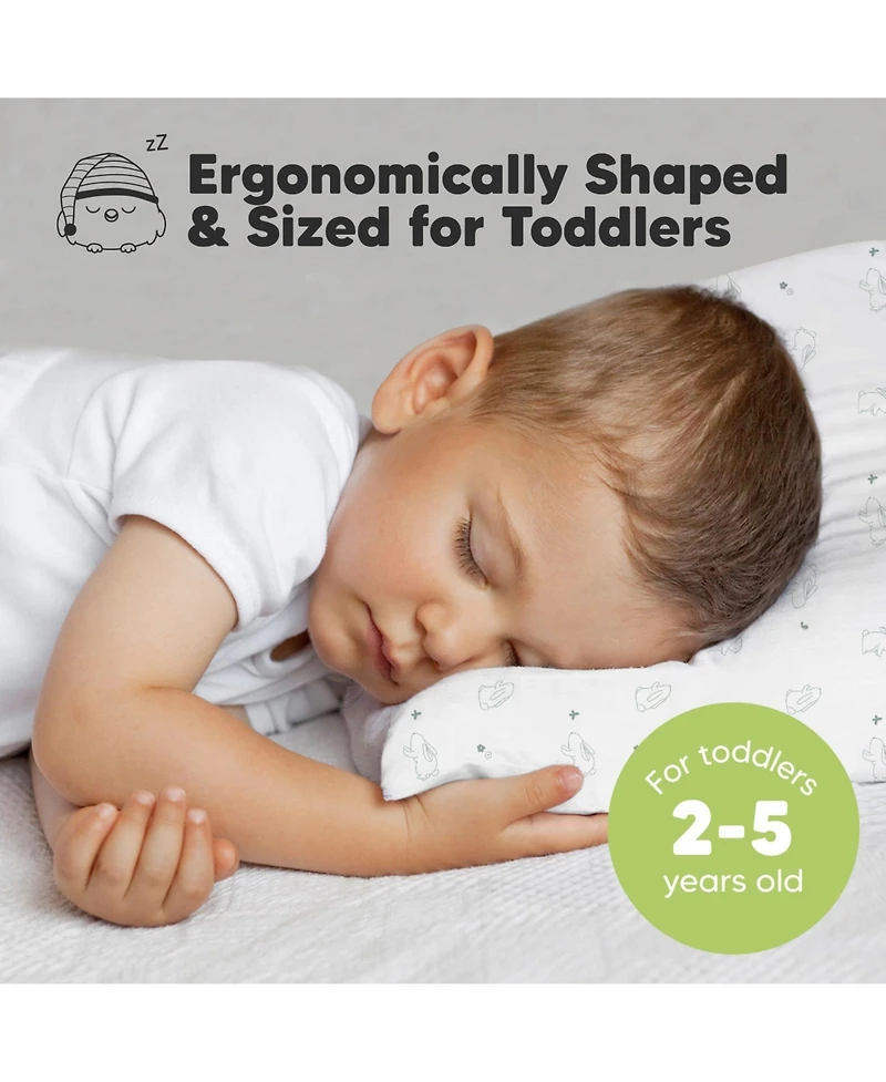 KeaBabies Toddler 2pk Pillow, Soft Organic Cotton Pillows for Sleeping, 13X18 Pillow