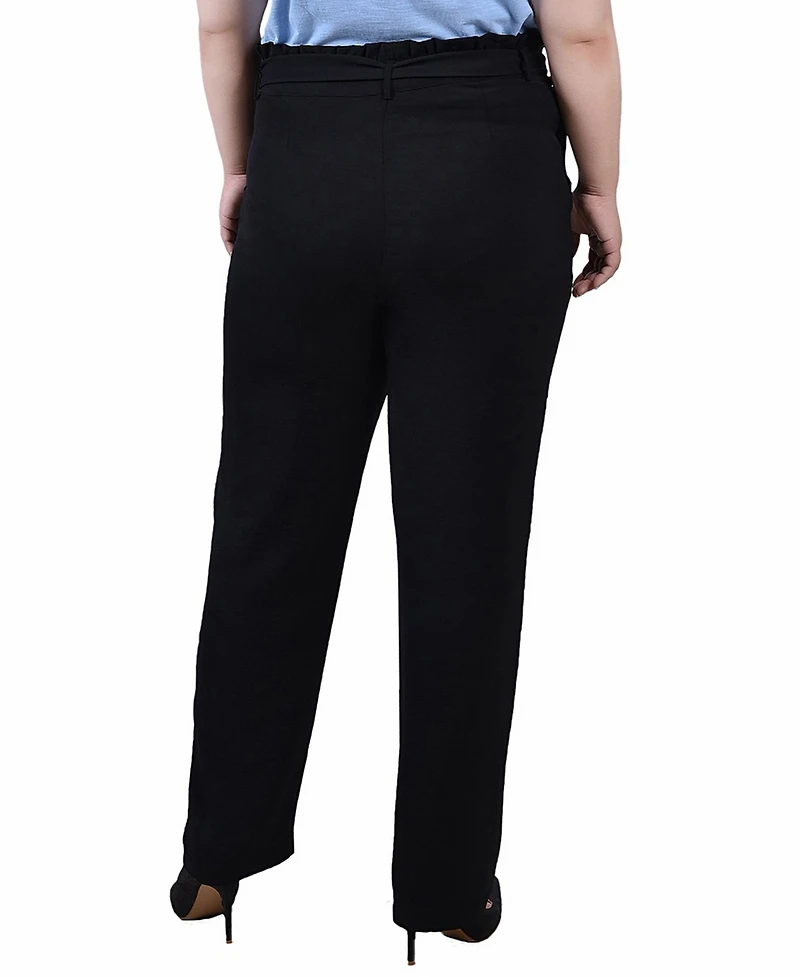 Ny Collection Plus Full Length Paper bag Waist Pants