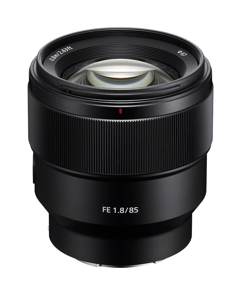 Sony Fe 85mm f/1.8 Lens for Sony E, Bundle with Takama 3-Section Aluminum Video Tripod with Fluid Head, Cleaning Kit, Cleaning Cloth