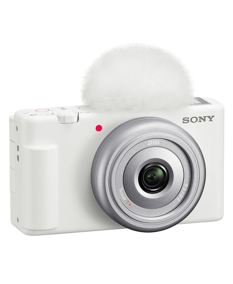 Sony Zv-1F Vlogging Camera, White with ACCVC1 Vlogger Accessory Kit