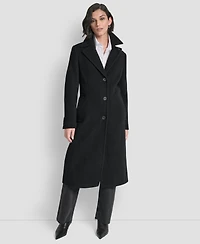 Dkny Women's Maxi Boucle Notch Collar Coat