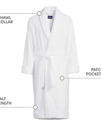 Lands' End Men's Big Calf Length Turkish Terry Robe